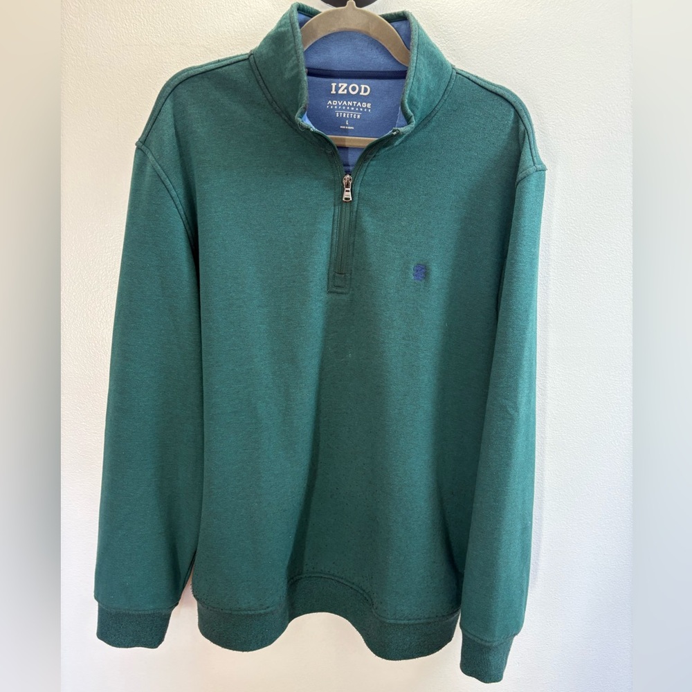 Izod Green 1/4 Zip Pullover Sweatshirt L